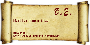 Balla Emerita névjegykártya